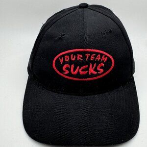 NISSUN "YOUR TEAM SUCKS" Black Baseball Cap Adjustable Hat Embroidered